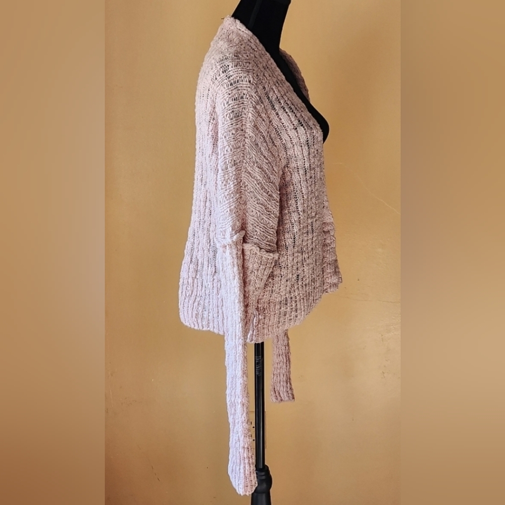 Free People Women's  Pink Oversized Large Snap Boho Cardigan Sweater - Picture 10 of 10